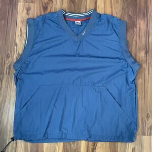 Vintage Nike White Tag Blue Nylon Vest Golf Men’s Size XL 90s Swoosh Sleeveless